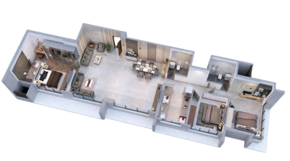 Anmol-Residency-Floor-Plan-3 BHK-Type -1